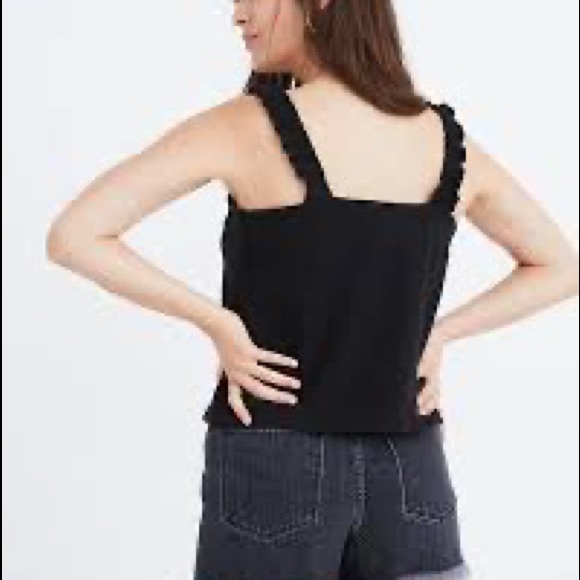 Madewell Tie Front Tank Top in Red - Picture 7 of 7